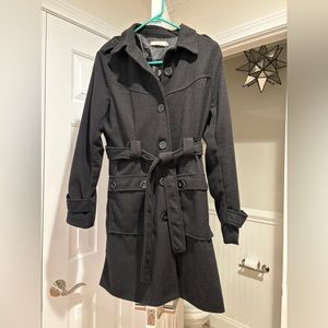 Black button-down dress coat